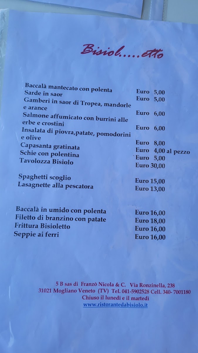 Menu Ristorante Da Bisiolo-6