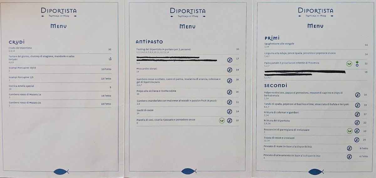 Menu Ristorante Diportista - Trattoria Di Mare A Fiumicino-2