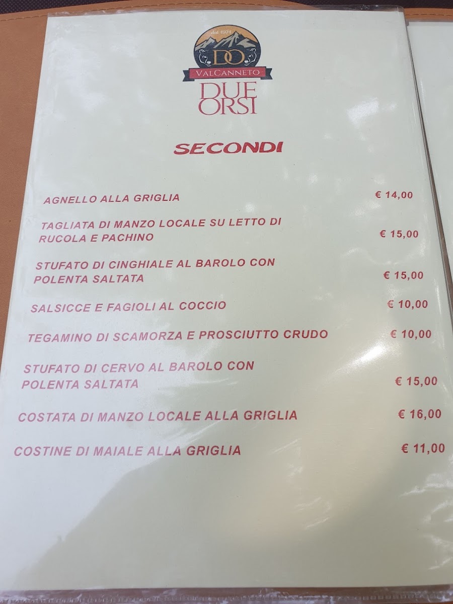 Menu Ristorante Due Orsi-2