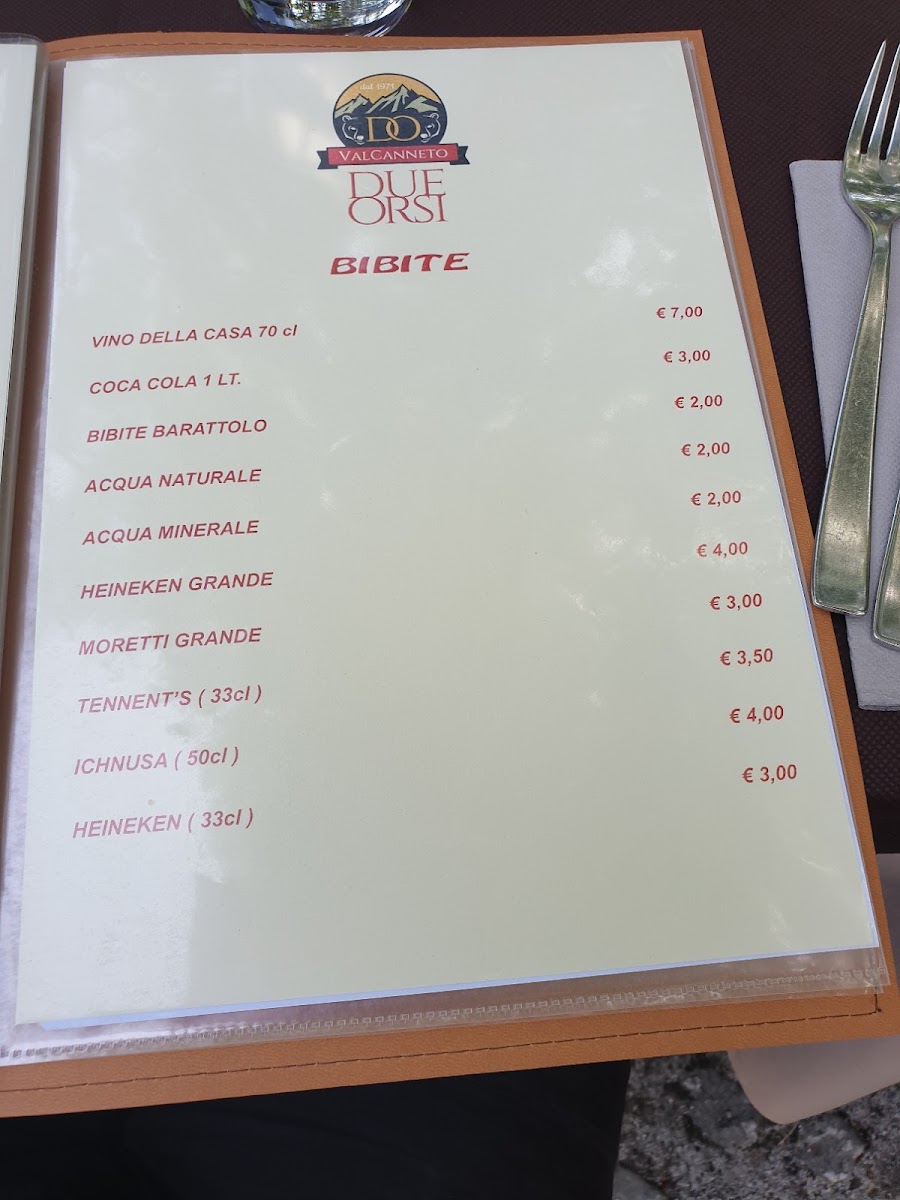 Menu Ristorante Due Orsi-7