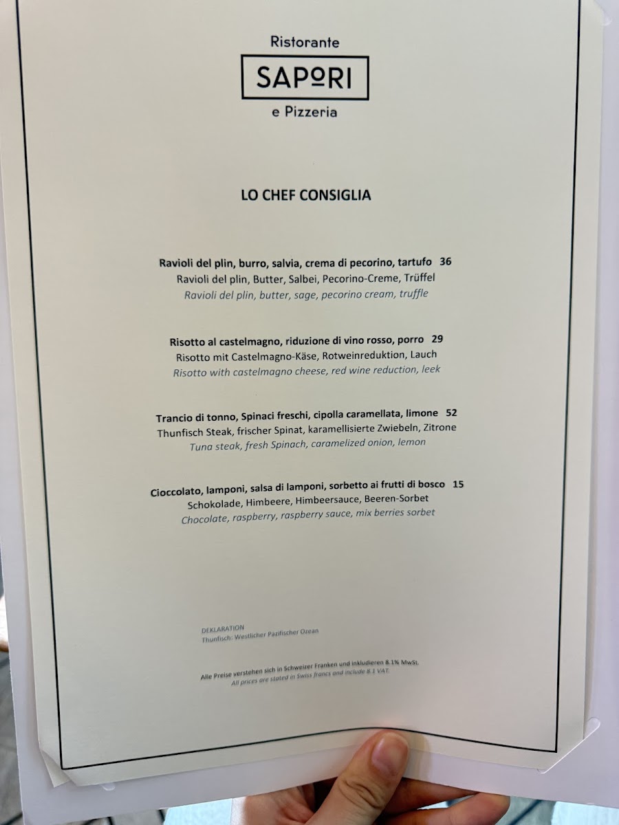Menu Ristorante E Pizzeria Sapori-9