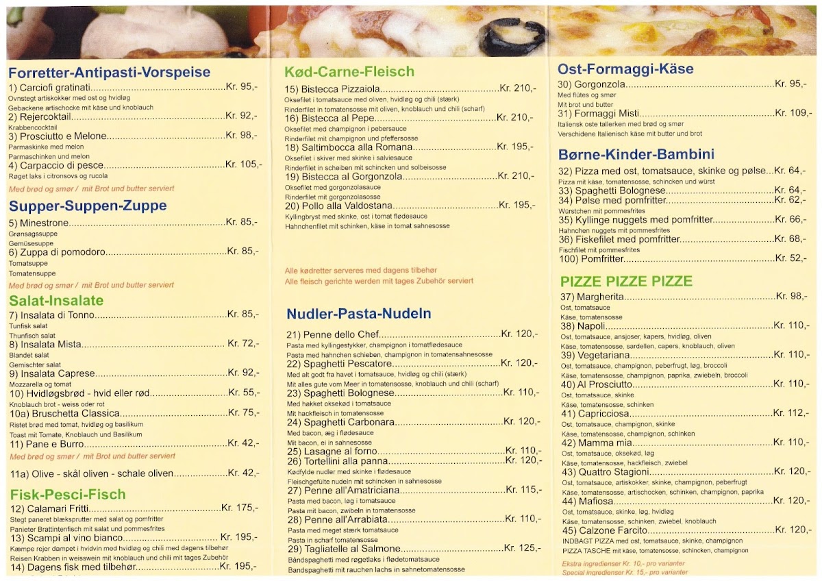 Menu Ristorante Europa Rømø-1