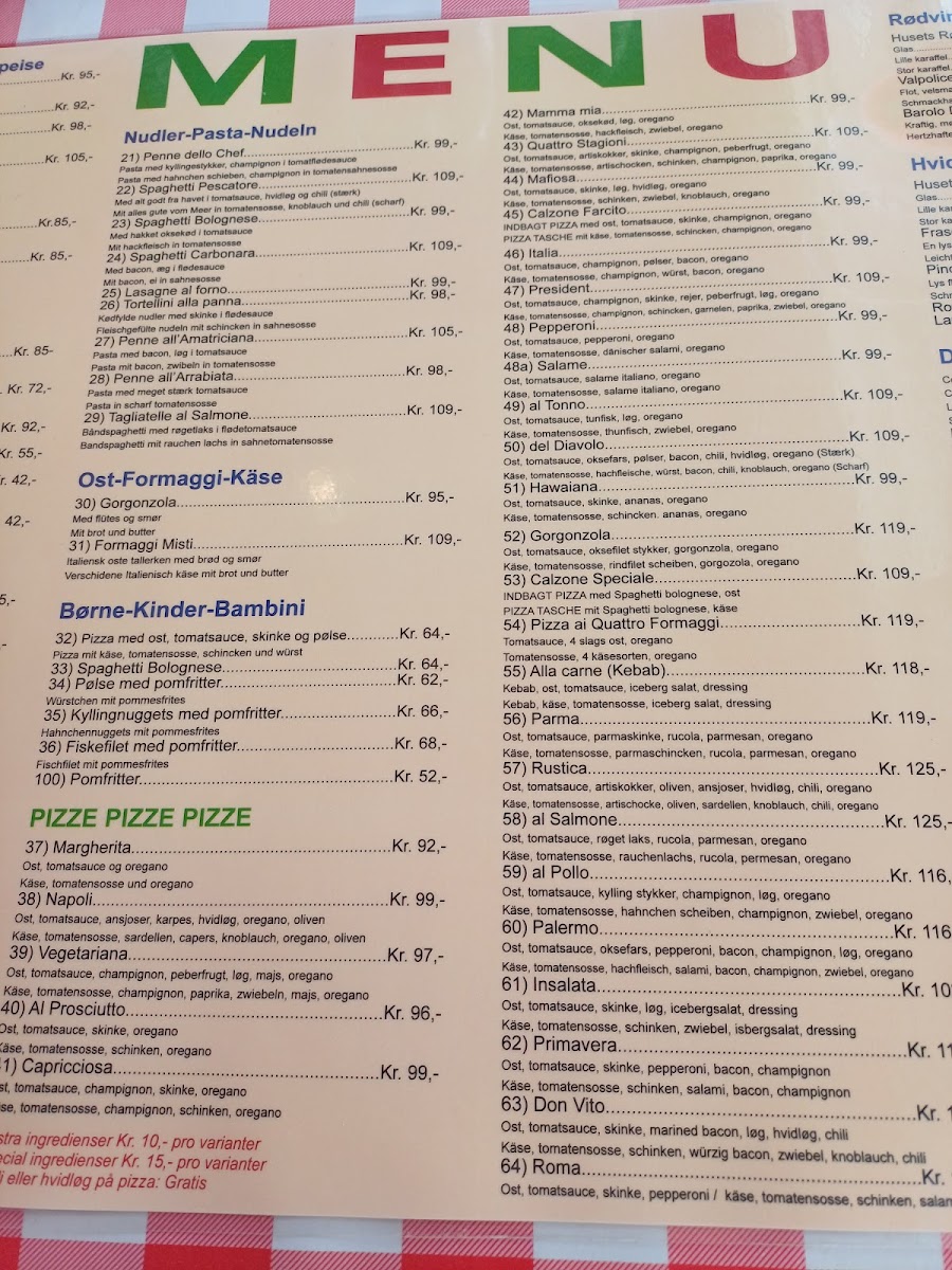 Menu Ristorante Europa Rømø-10