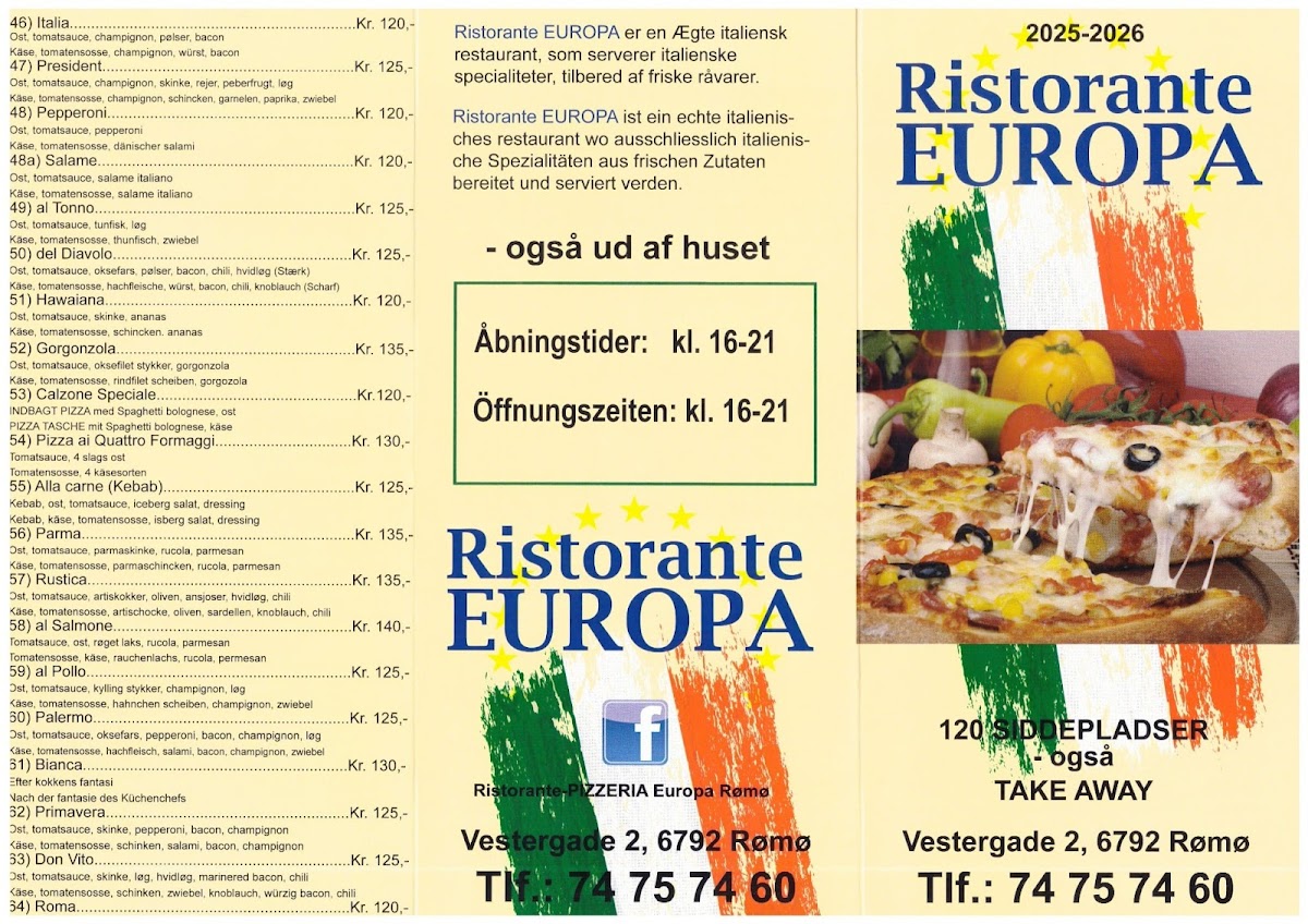 Menu Ristorante Europa Rømø-2