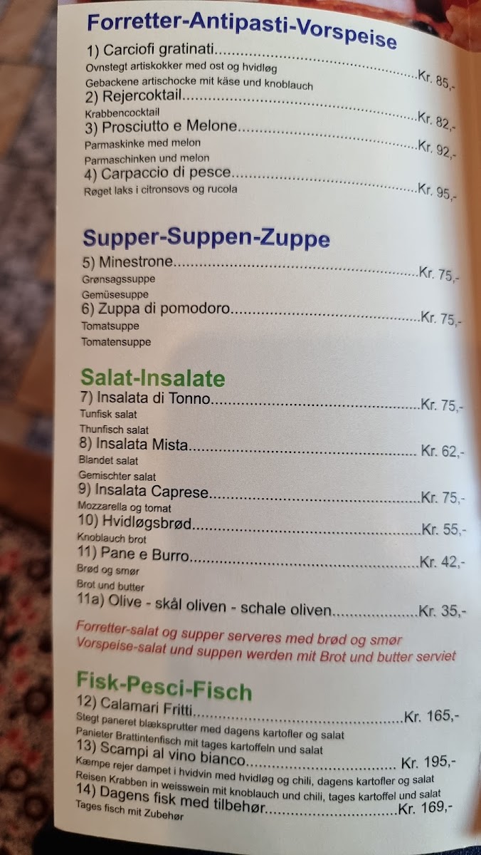 Menu Ristorante Europa Rømø-9