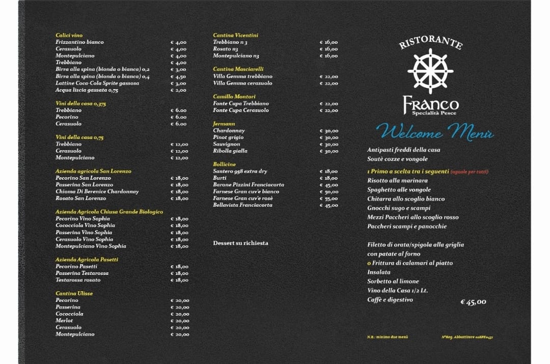Menu Ristorante Franco-9