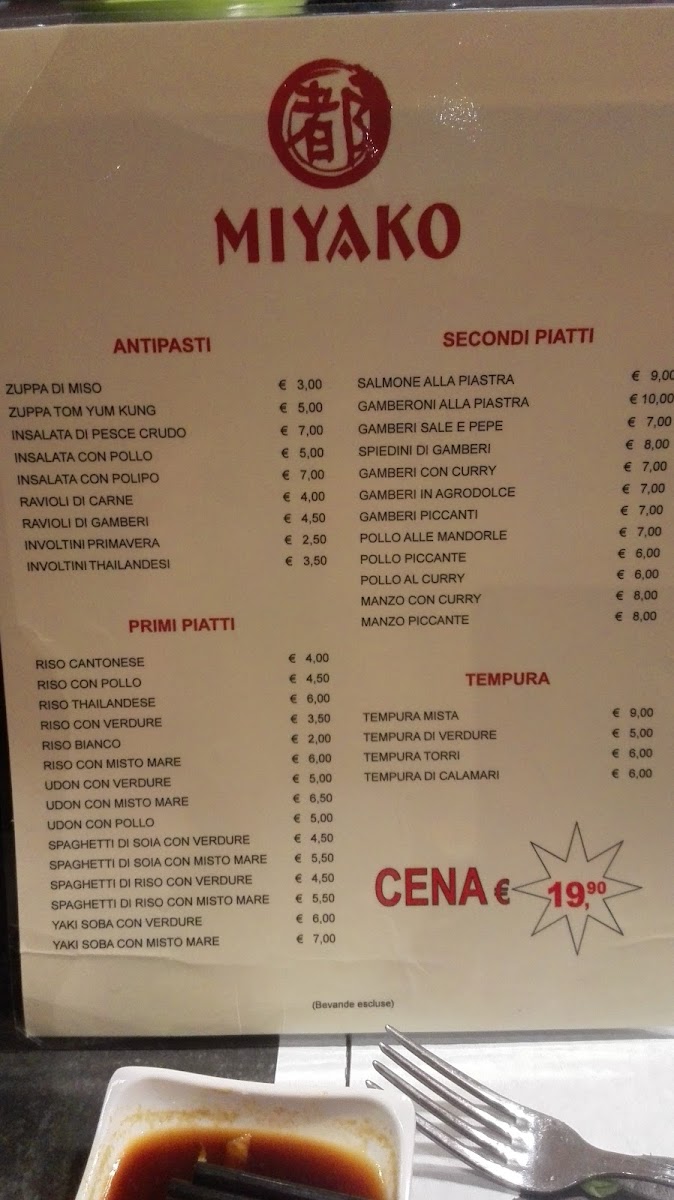 Menu Ristorante Giapponese Miyako Cento-7