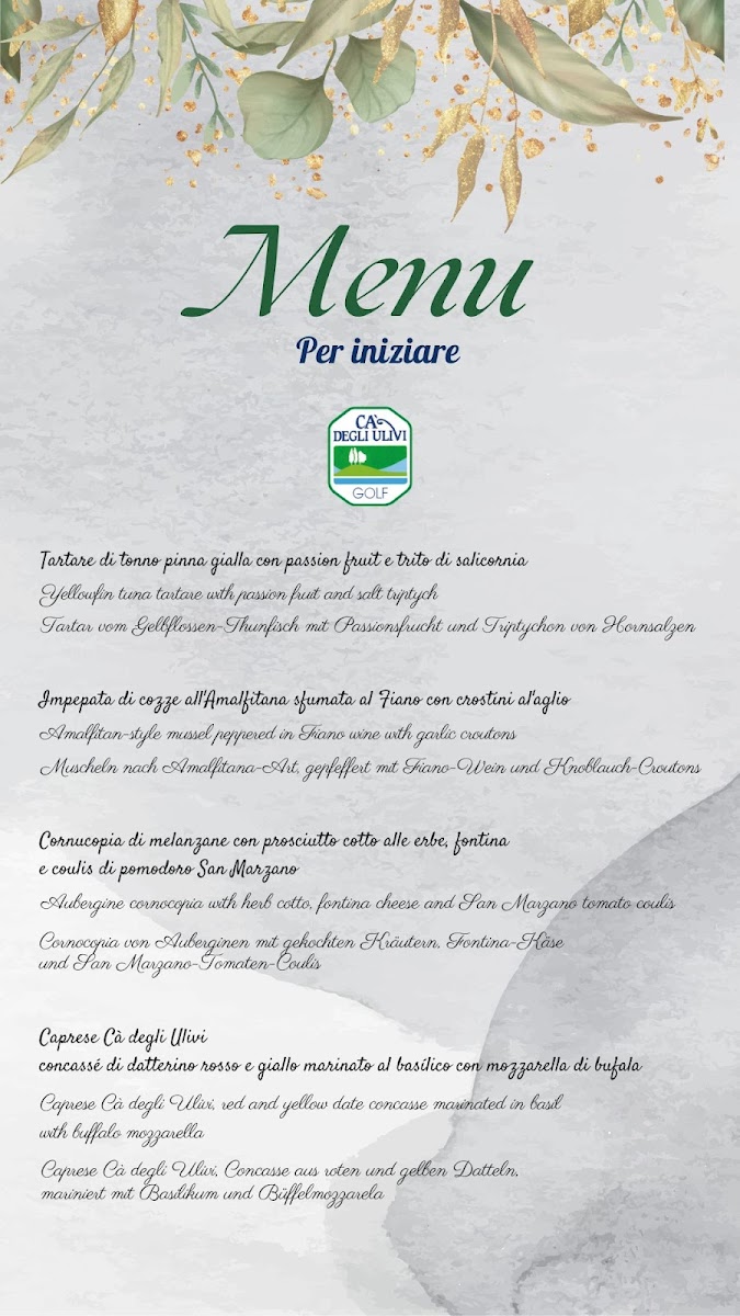 Menu Ristorante Golf Cà Degli Ulivi-1