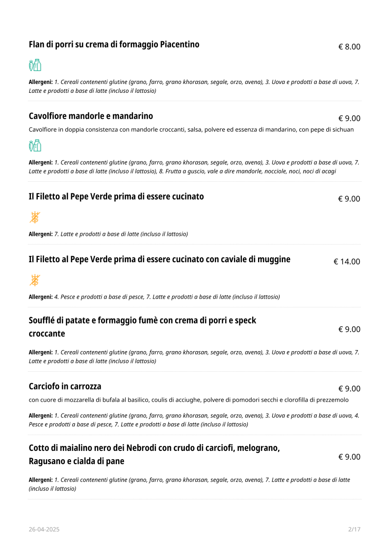 Menu Ristorante - Hotel - Sala Ricevimenti 'antica Filanda'-7
