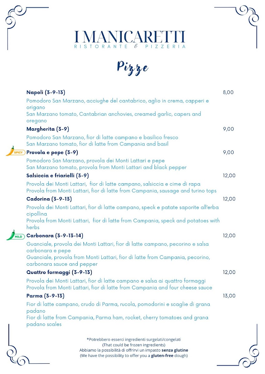 Menu Ristorante I Manicaretti-1