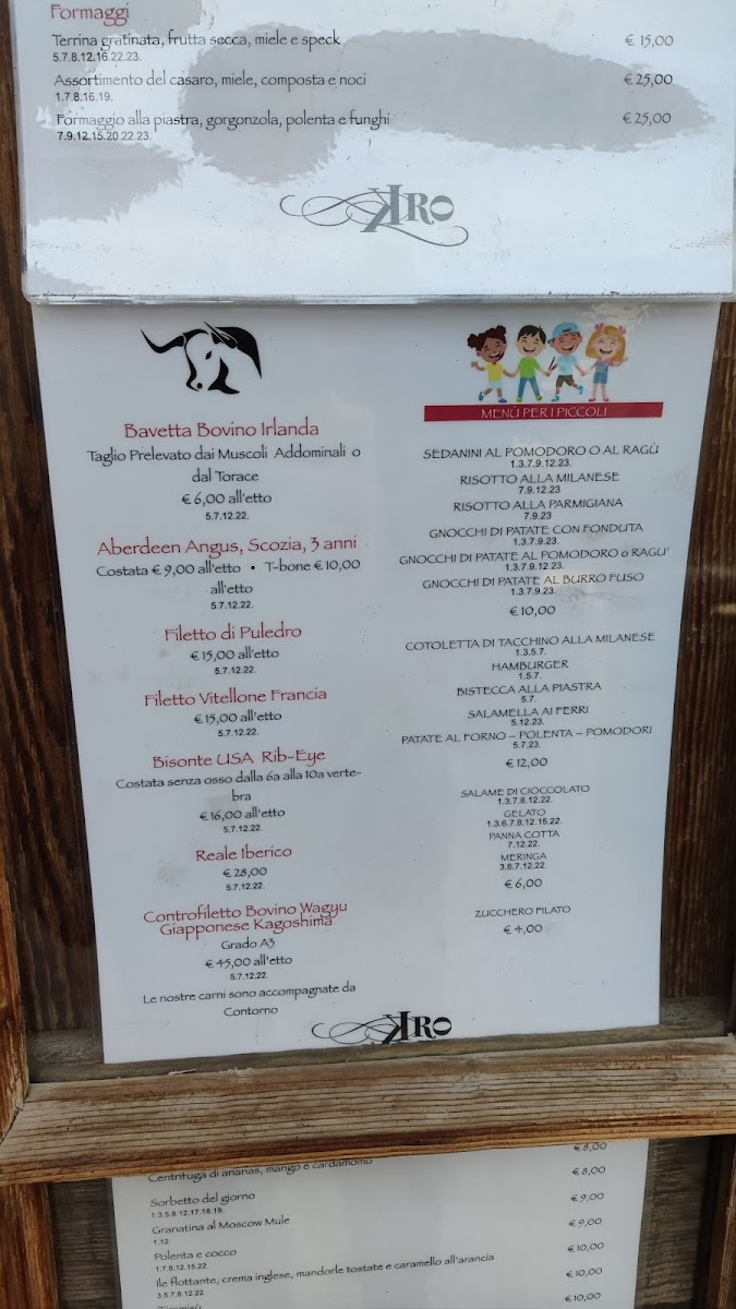 Menu Ristorante Kro-1