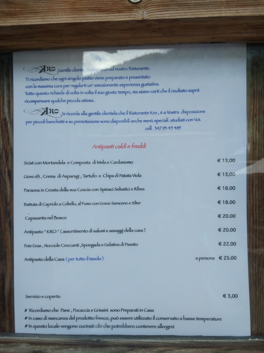 Menu Ristorante Kro-7