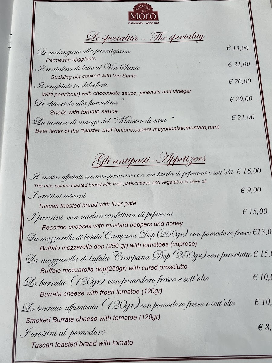Menu Ristorante La Bottega Del Moro-10