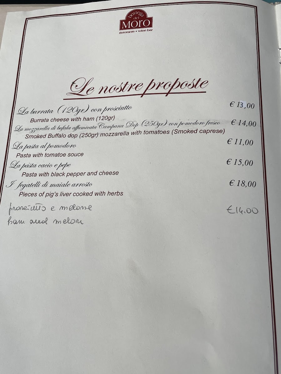 Menu Ristorante La Bottega Del Moro-9