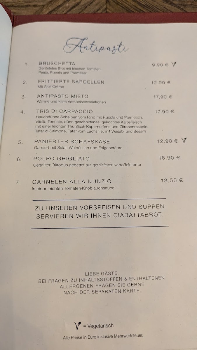 Menu Ristorante La Dolce Vita Cucina Italiana In Aurich-1