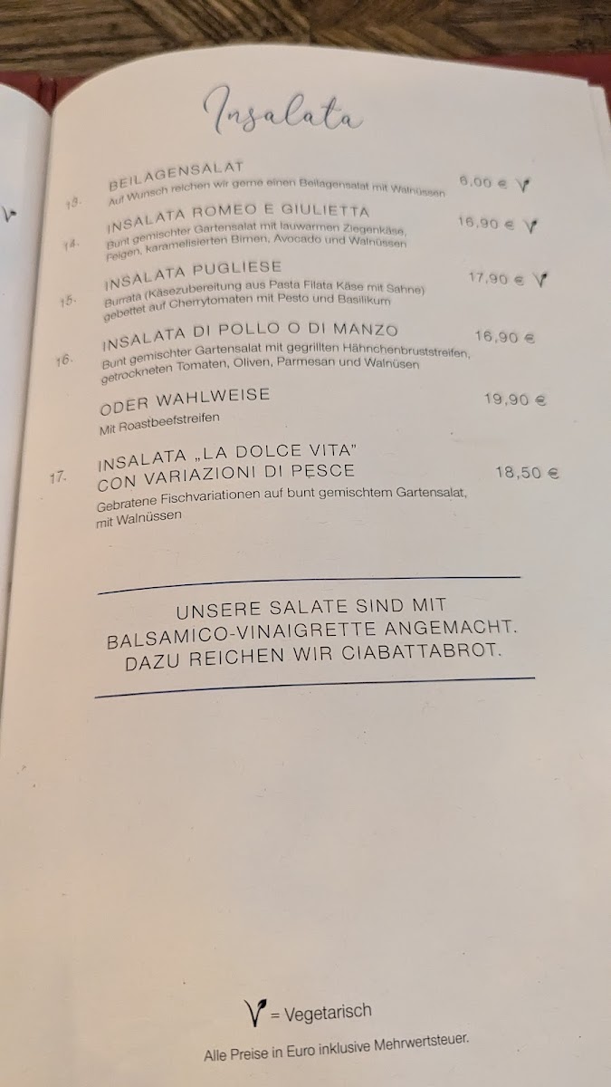 Menu Ristorante La Dolce Vita Cucina Italiana In Aurich-6