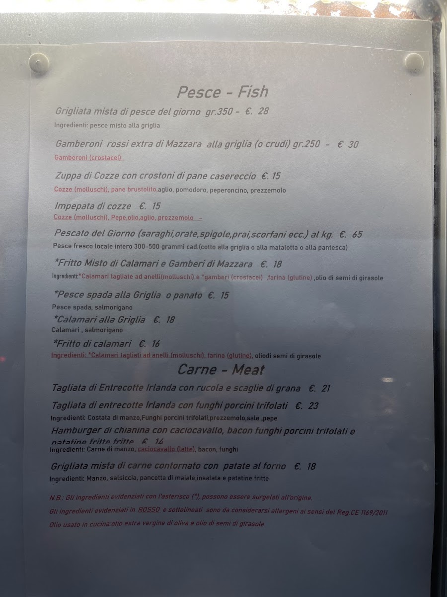 Menu Ristorante La Perla-1