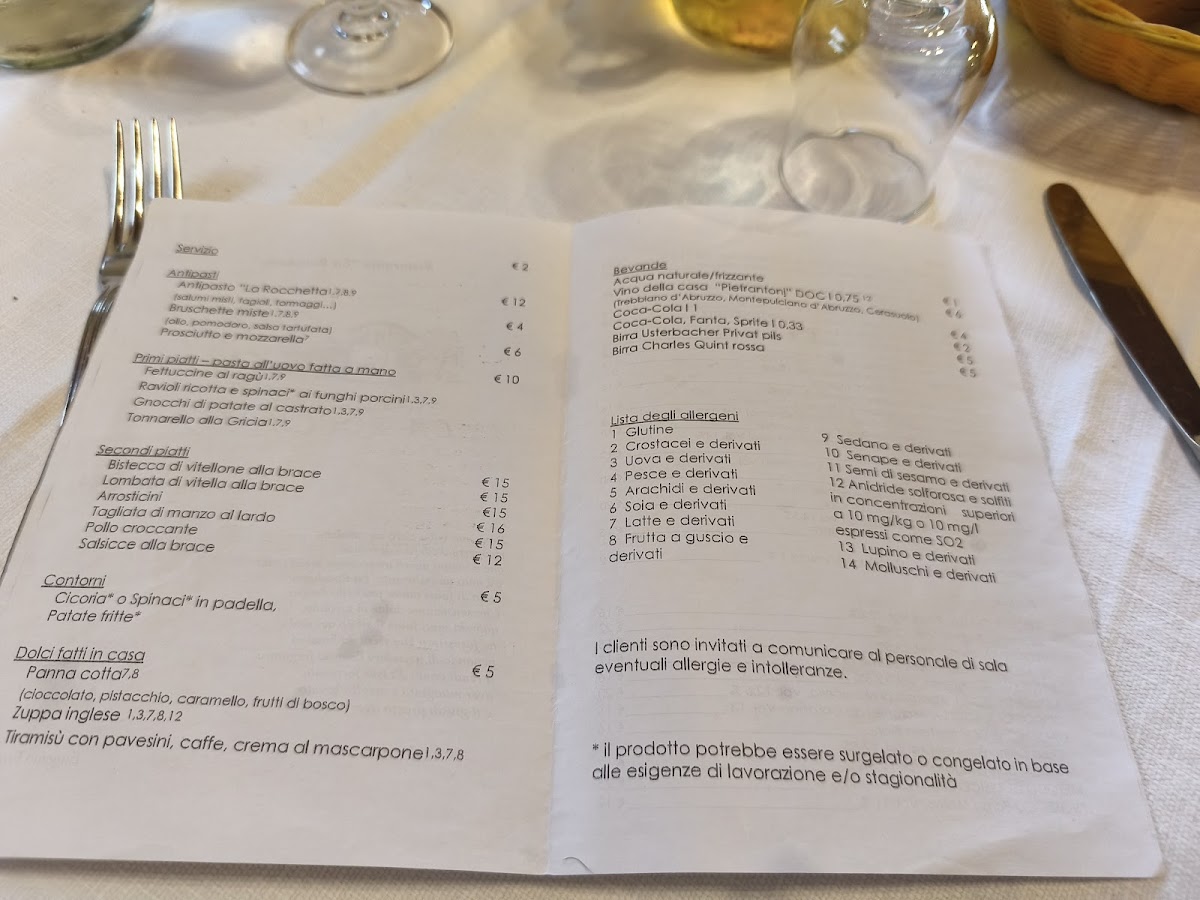 Menu Ristorante La Rocchetta-1
