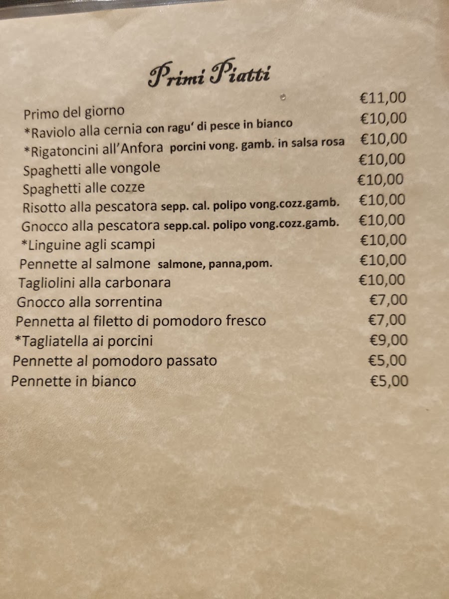 Menu Ristorante L'anfora Di Coviello Marco-2