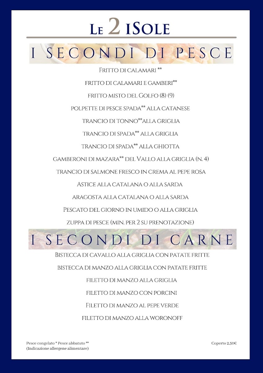 Menu Ristorante Le 2 Isole-1