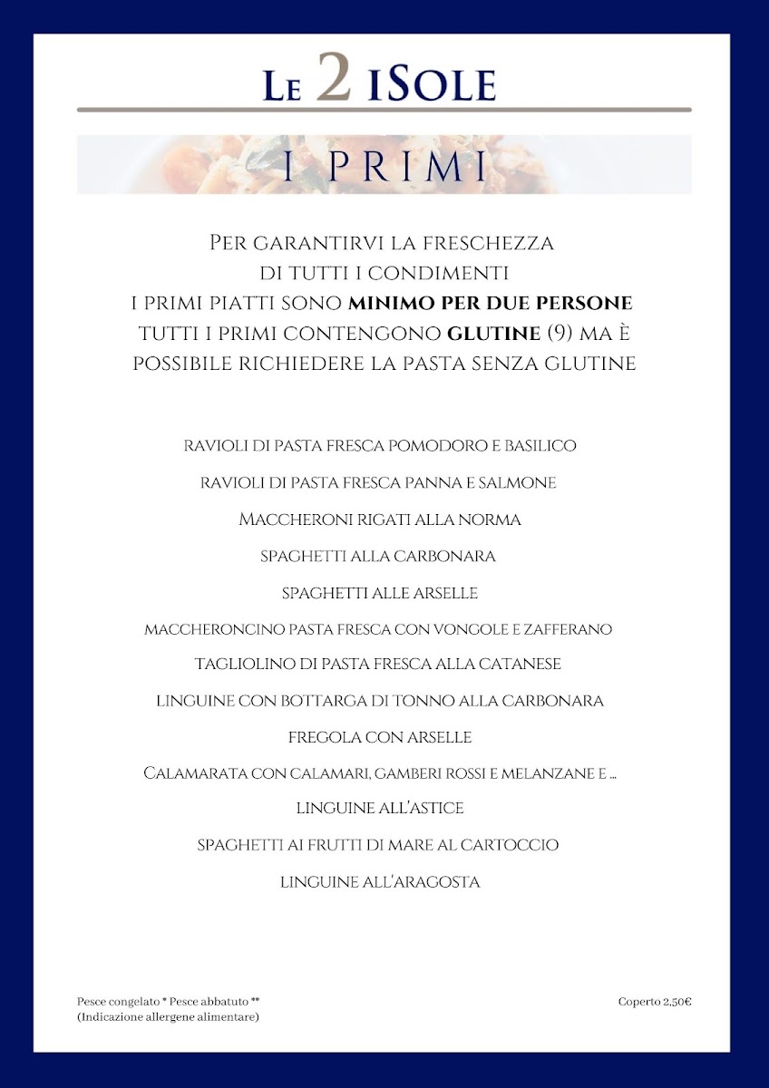 Menu Ristorante Le 2 Isole-2