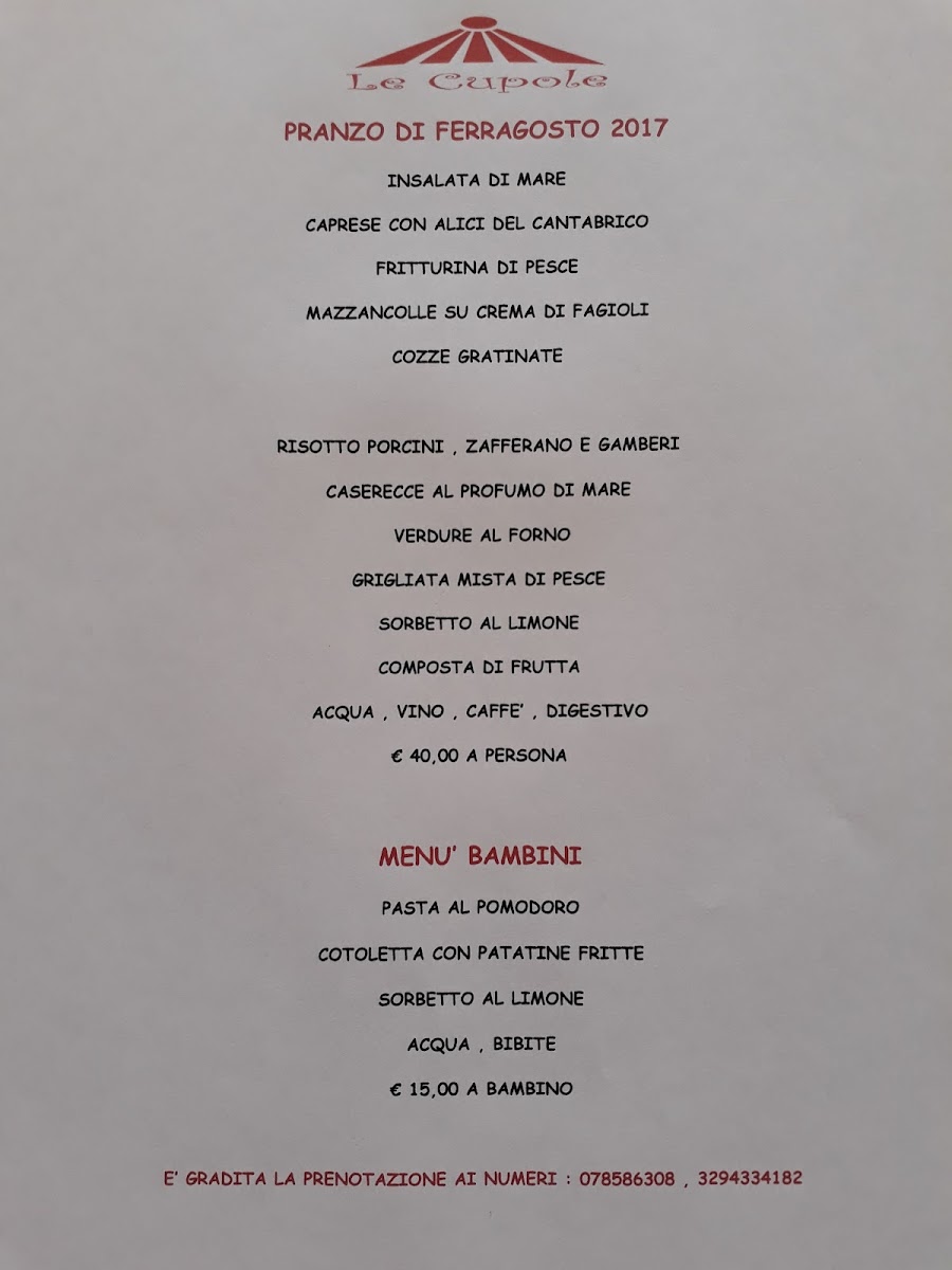 Menu Ristorante Le Cupole-1