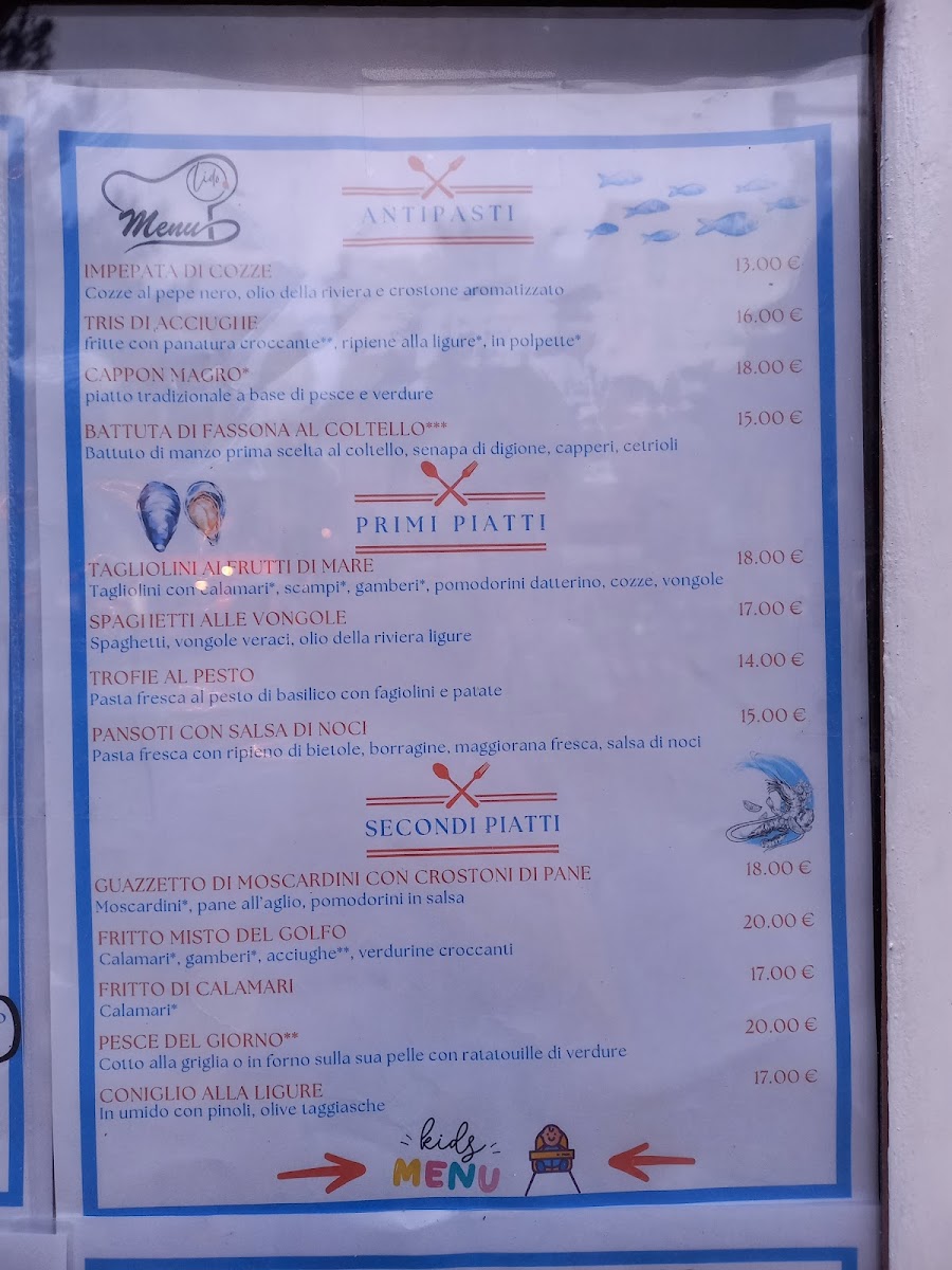 Menu Ristorante Lido Di Arenzano-1