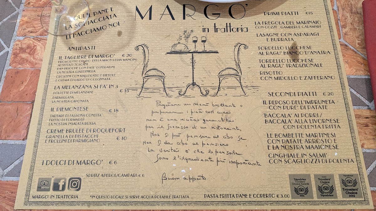 Menu Ristorante Margó In Trattoria-1