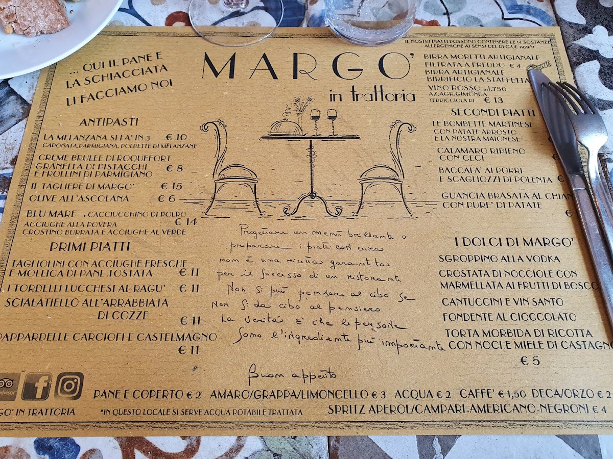 Menu Ristorante Margó In Trattoria-8