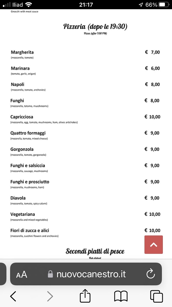 Menu Ristorante Nuovo Canestro-1