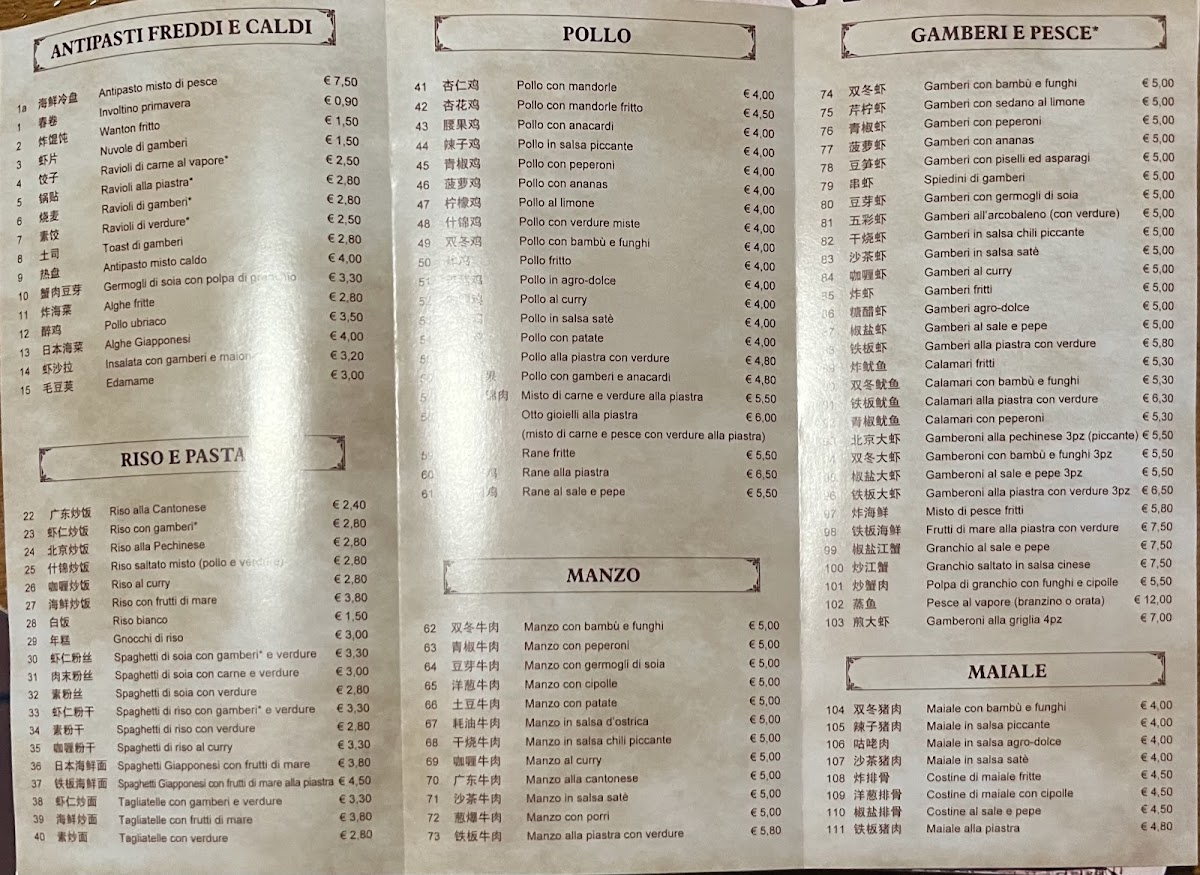 Menu Ristorante Pechino-1