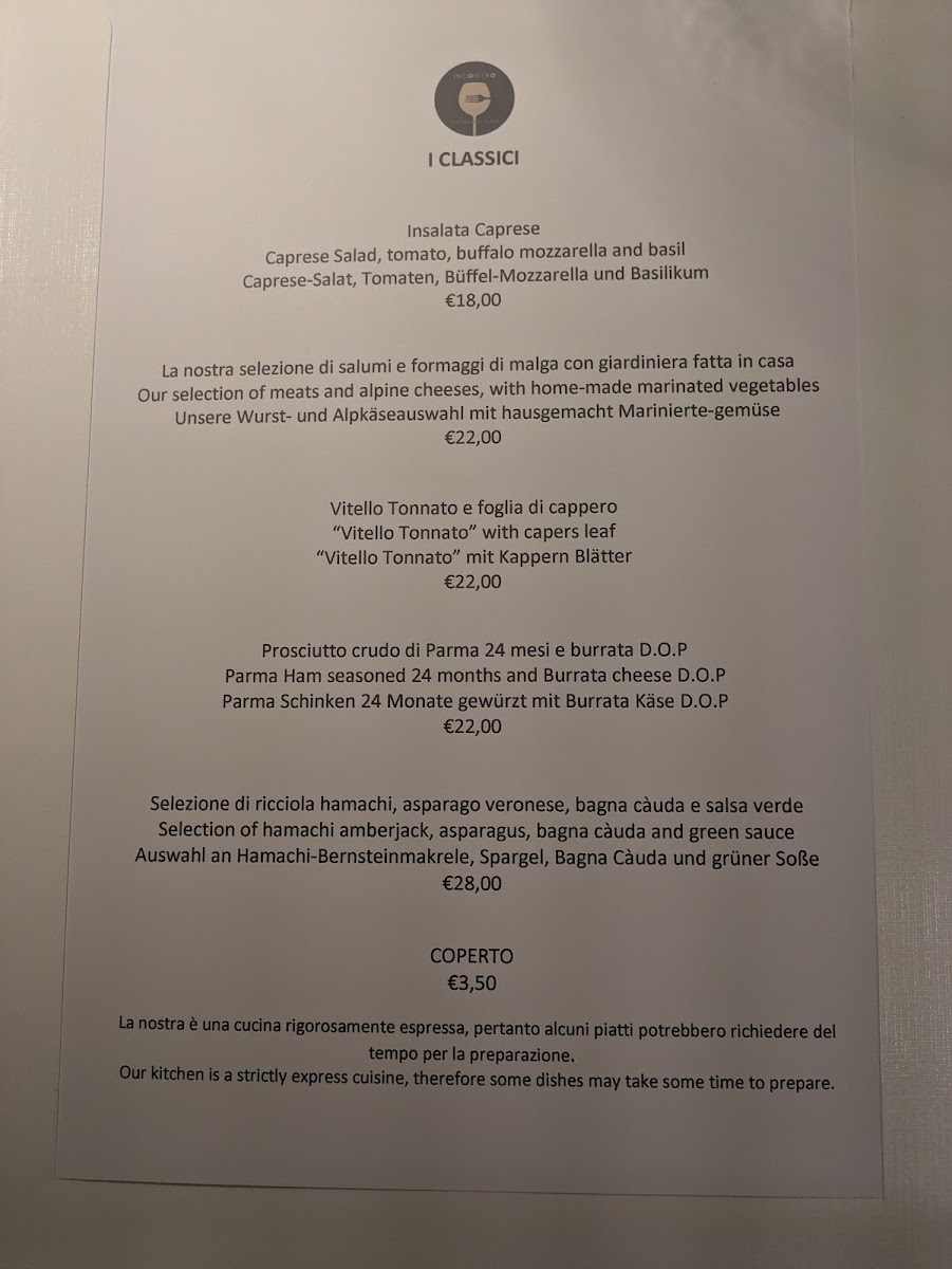 Menu Ristorante Pizza Incontro-1