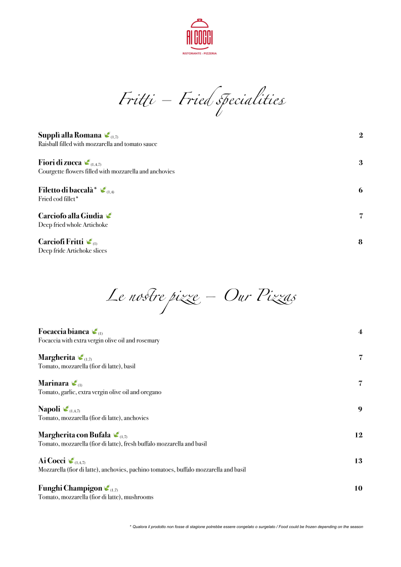 Menu Ristorante Pizzeria Ai Cocci-2