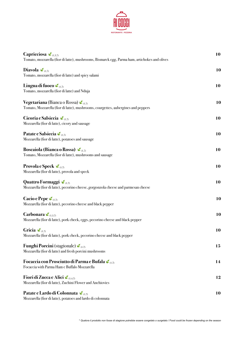 Menu Ristorante Pizzeria Ai Cocci-6