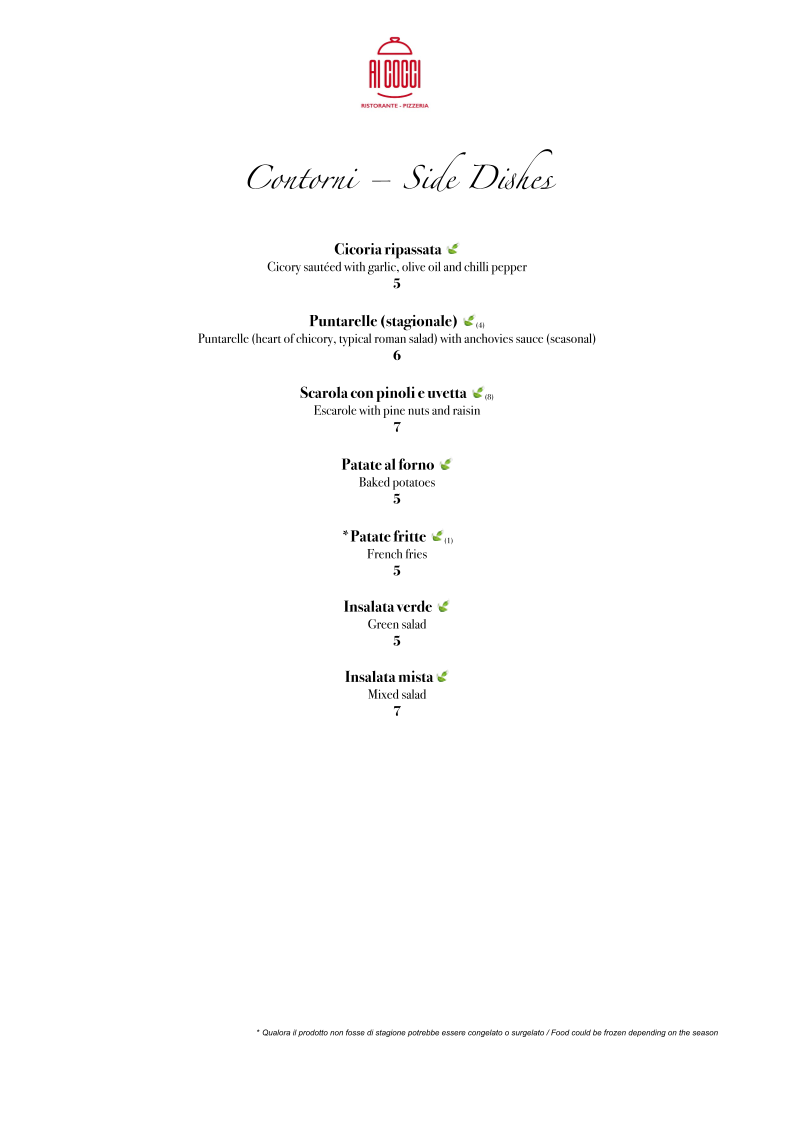 Menu Ristorante Pizzeria Ai Cocci-8