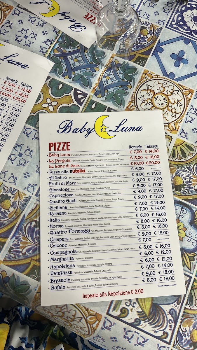 Menu Ristorante Pizzeria Baby Luna-2