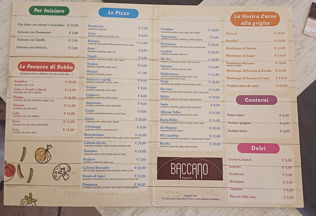 Menu Ristorante Pizzeria Baccano-1