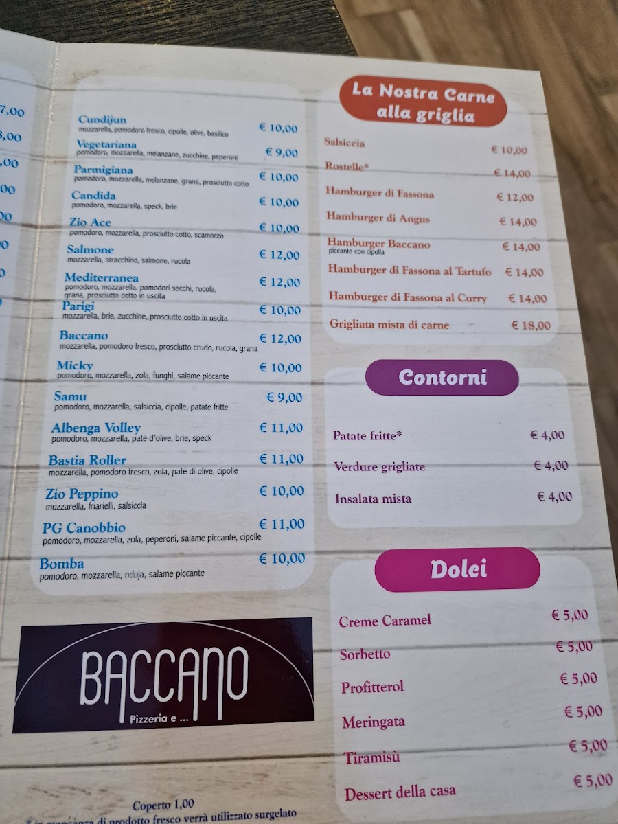 Menu Ristorante Pizzeria Baccano-8