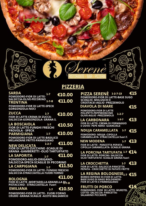 Menu Ristorante Pizzeria Bar Serenè-2