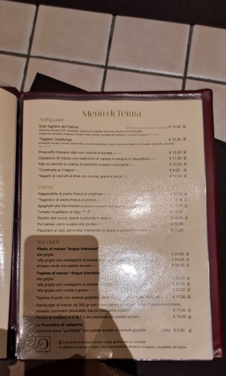 Menu Ristorante Pizzeria Barberino Di Mugello - Ondalunga --3