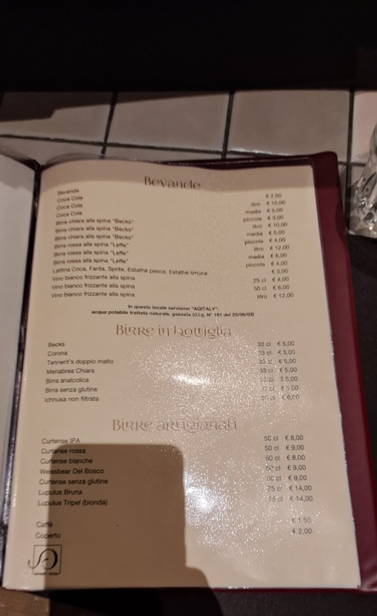 Menu Ristorante Pizzeria Barberino Di Mugello - Ondalunga --6