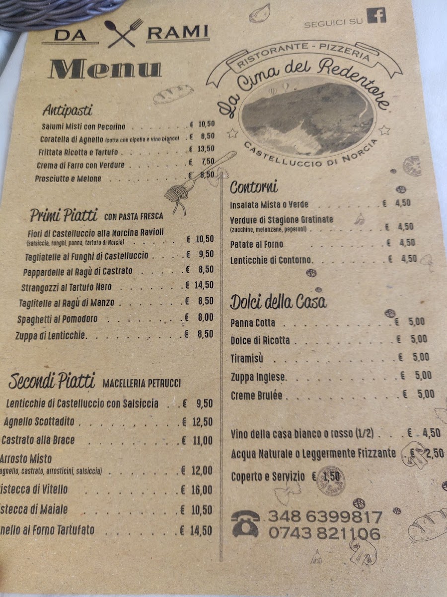 Menu Ristorante Pizzeria Cima Del Redentore Da Rami-2