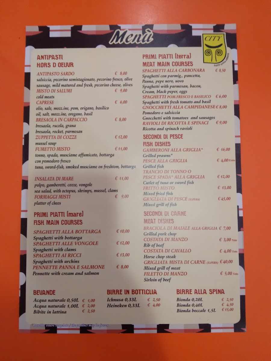 Menu Ristorante Pizzeria City-1