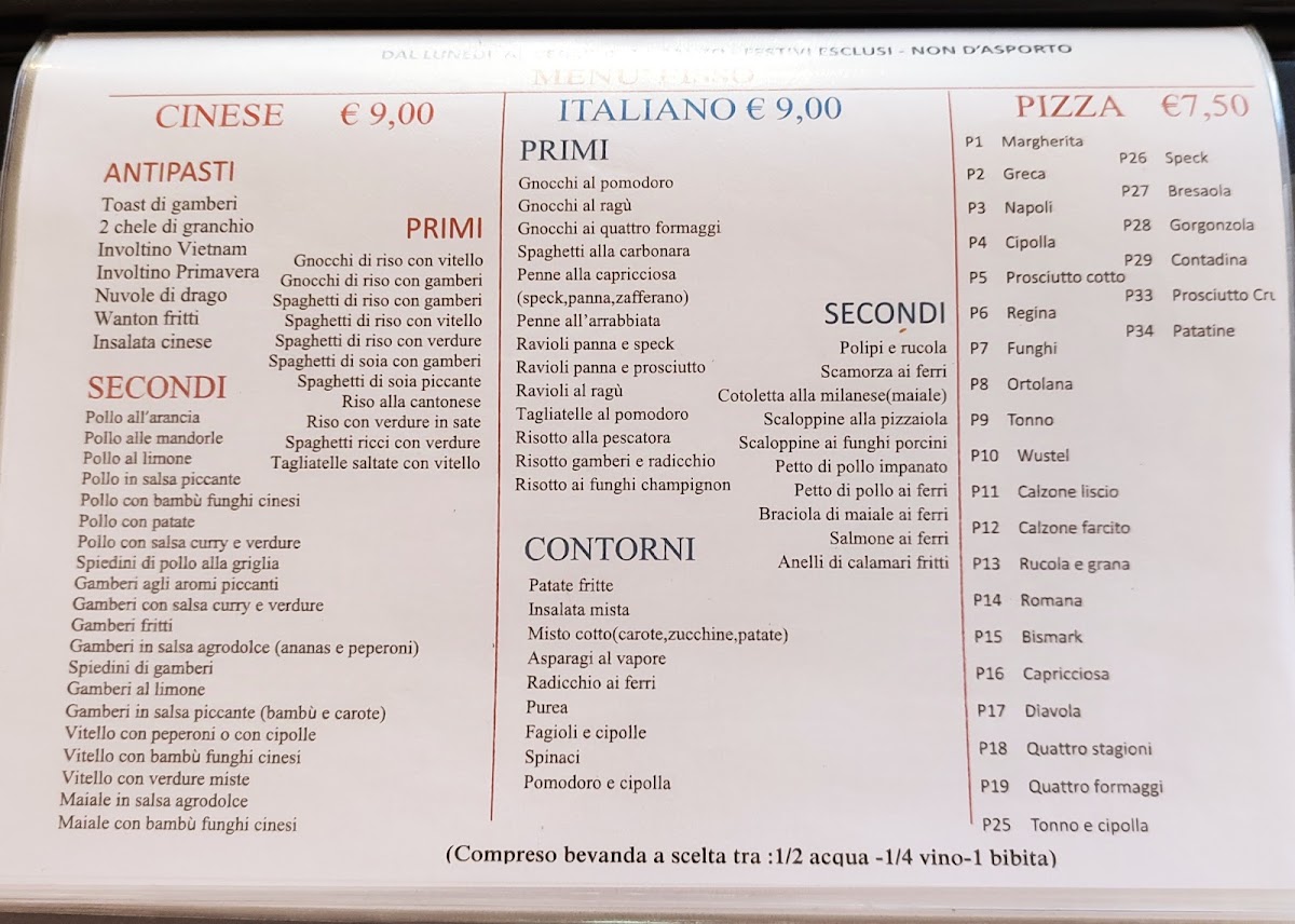 Menu Ristorante Pizzeria Corallo-1