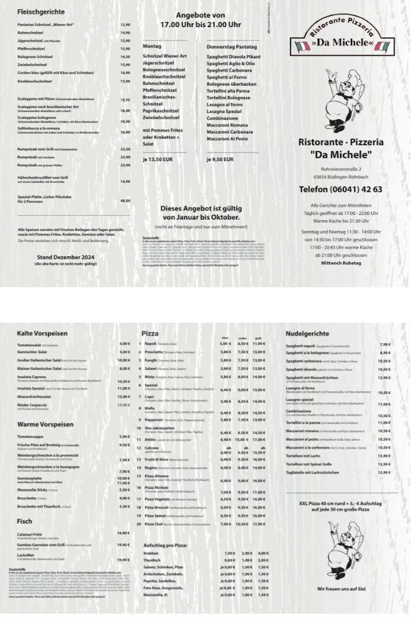 Menu Ristorante Pizzeria Da Michele Büd-Rohrbach-1