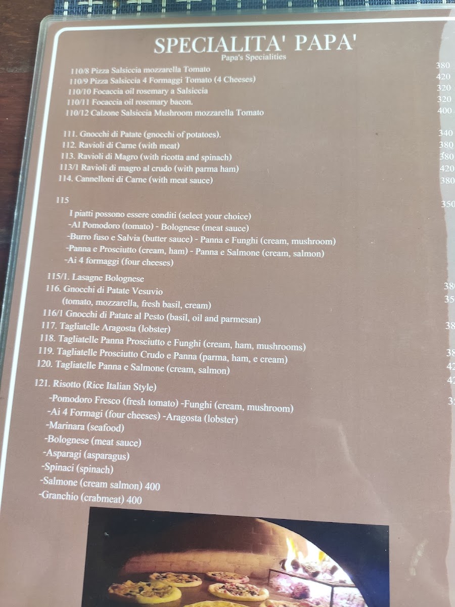Menu Ristorante Pizzeria Da Papa'-9