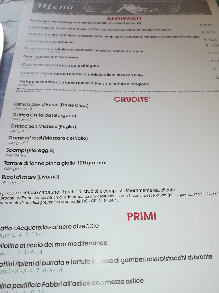 Menu Ristorante Pizzeria Da Rino-10
