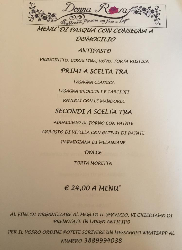 Menu Ristorante Pizzeria Donna Rosa-1