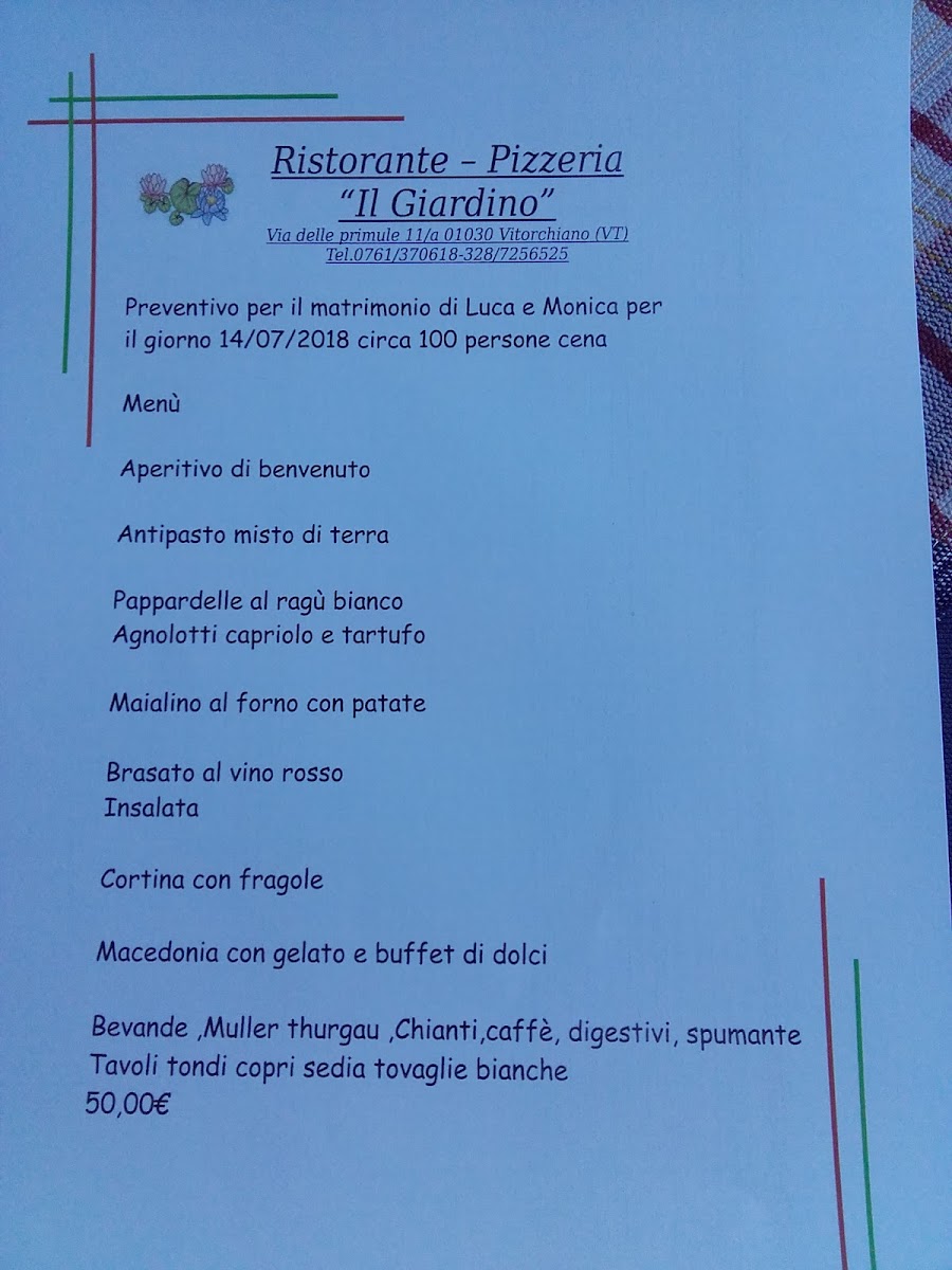 Menu Ristorante Pizzeria Il Giardino - Sea Srl-1
