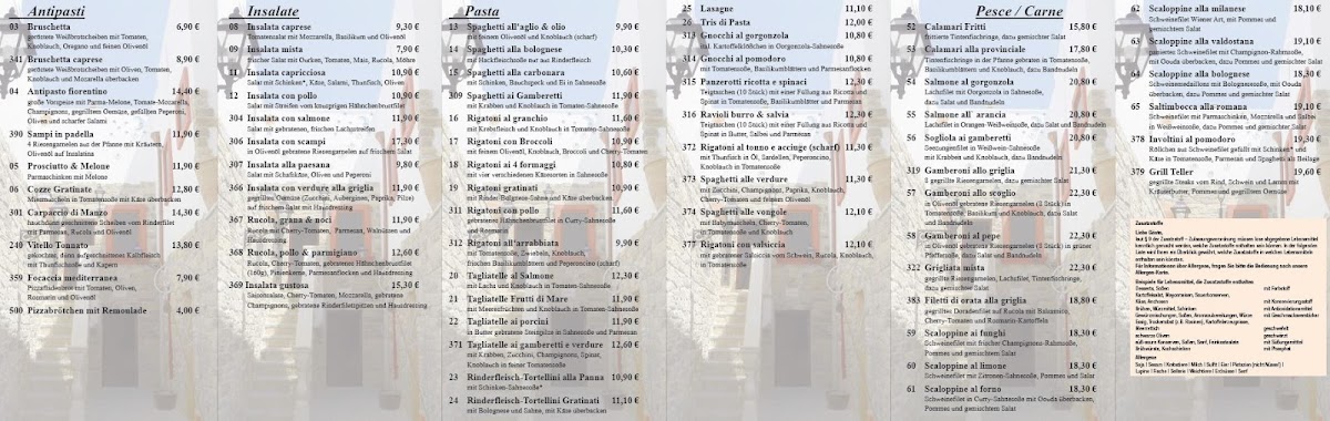 Menu Ristorante Pizzeria La Casetta-1